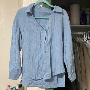 Lightweight Blue Button-Up Shirt